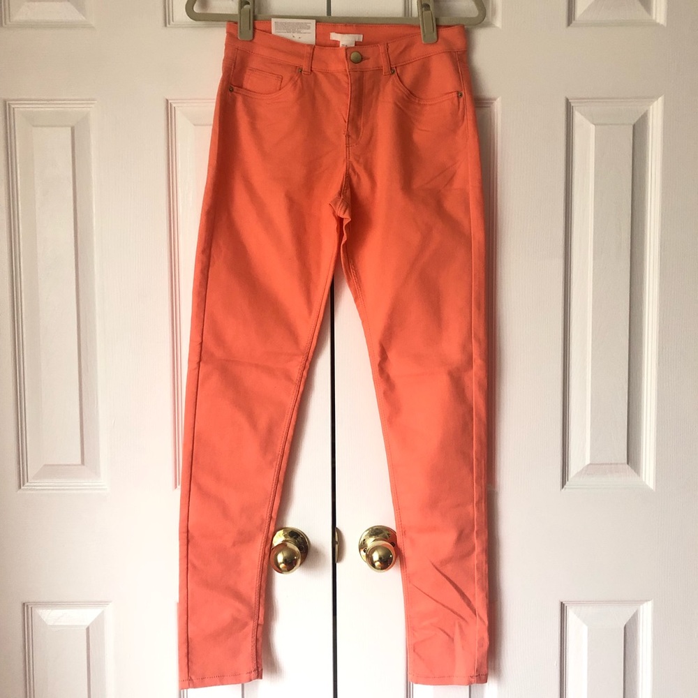 H&M Coral Skinny Jeans